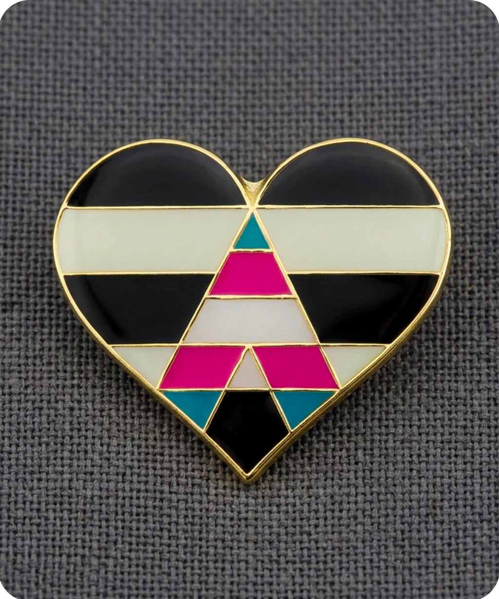 Trans Ally Pride Heart Enamel Pin Badge