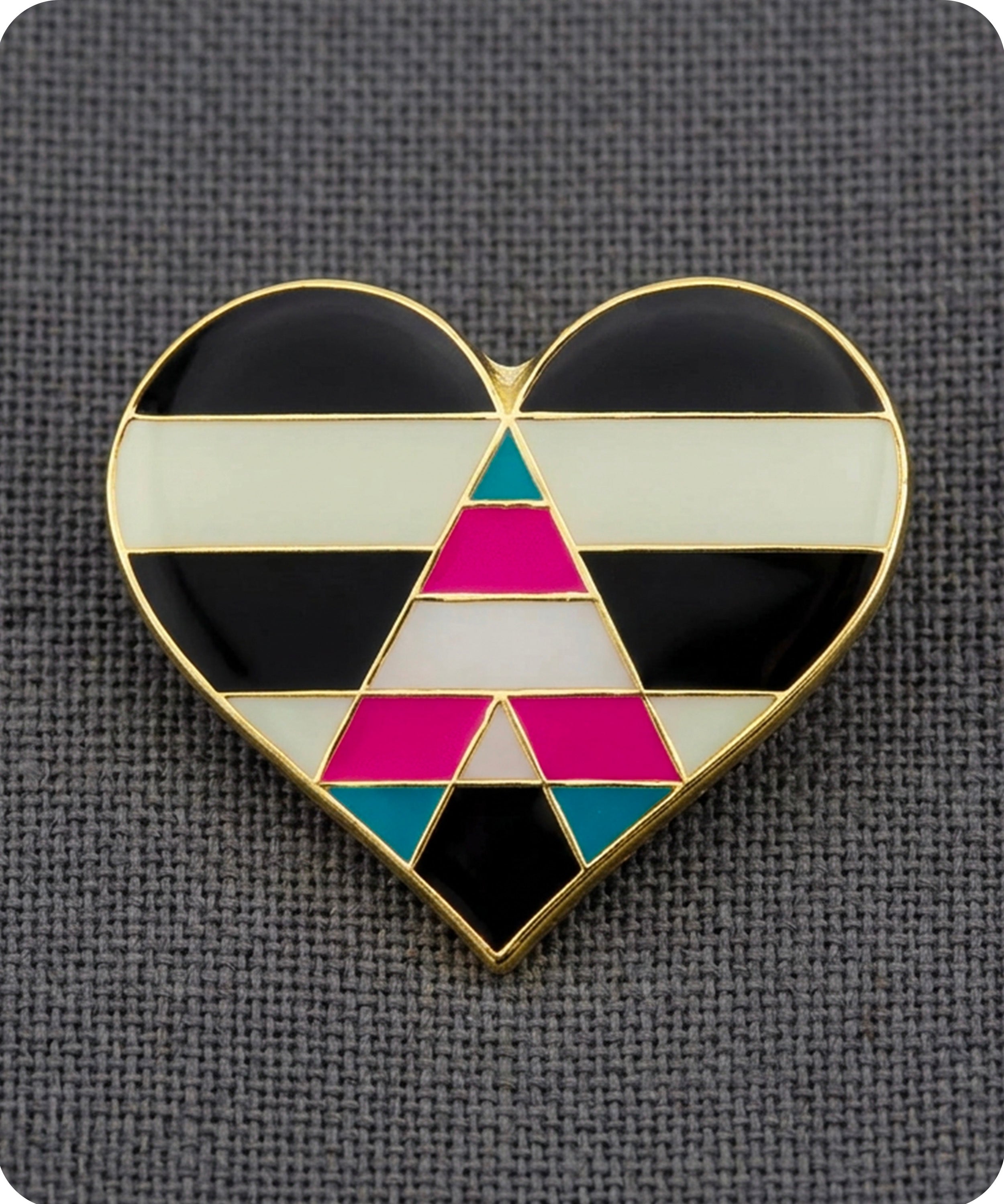 Trans Ally Pride Heart Enamel Pin Badge