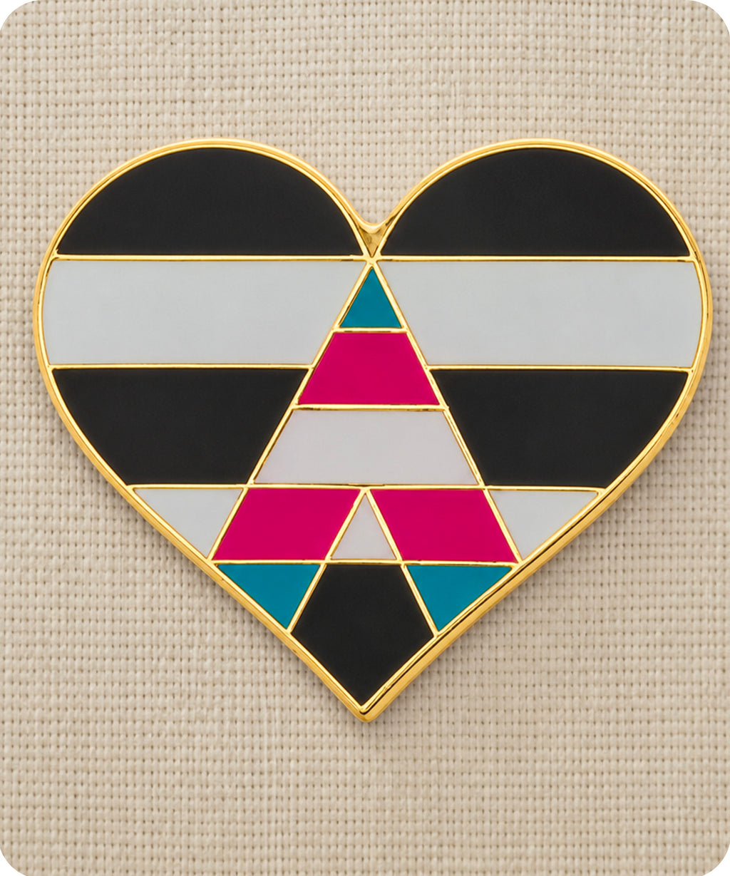 Trans Ally Pride Heart Enamel Pin Badge