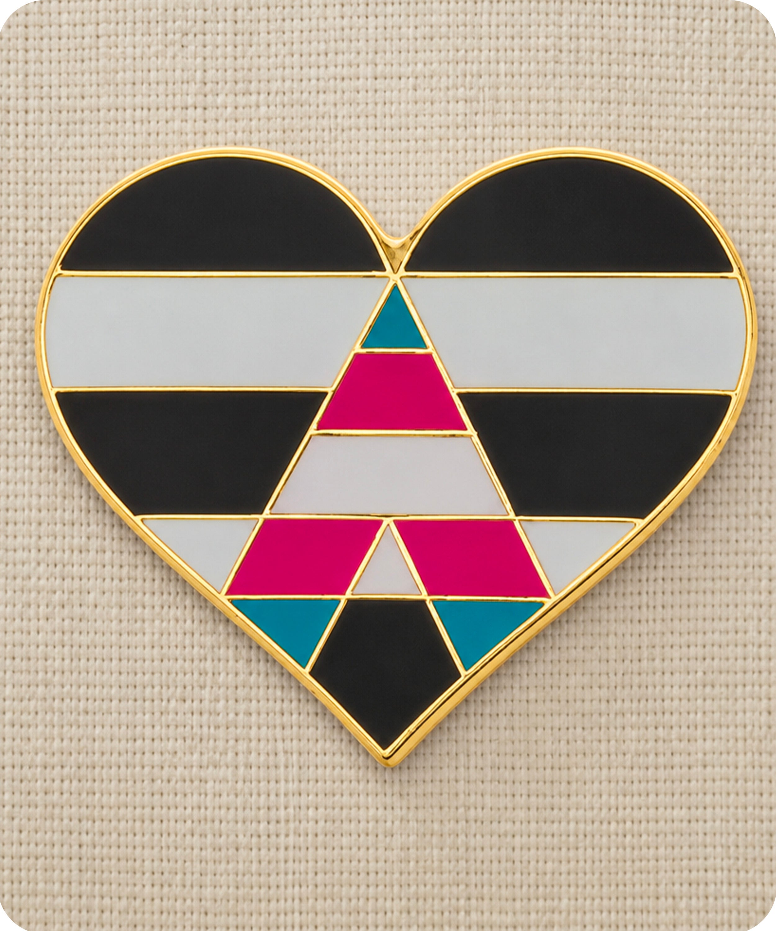Trans Ally Pride Heart Enamel Pin Badge