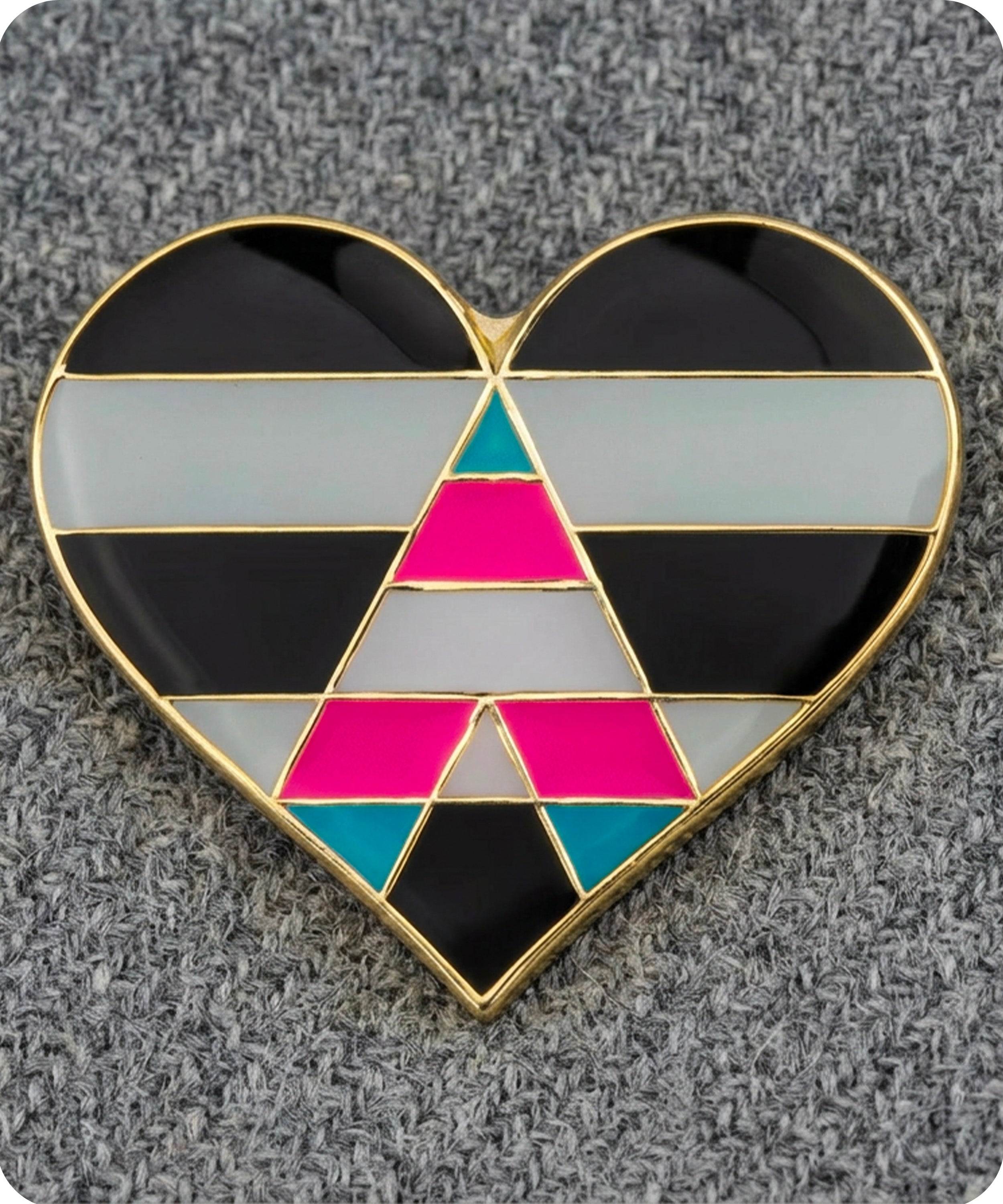Trans Ally Pride Heart Enamel Pin Badge
