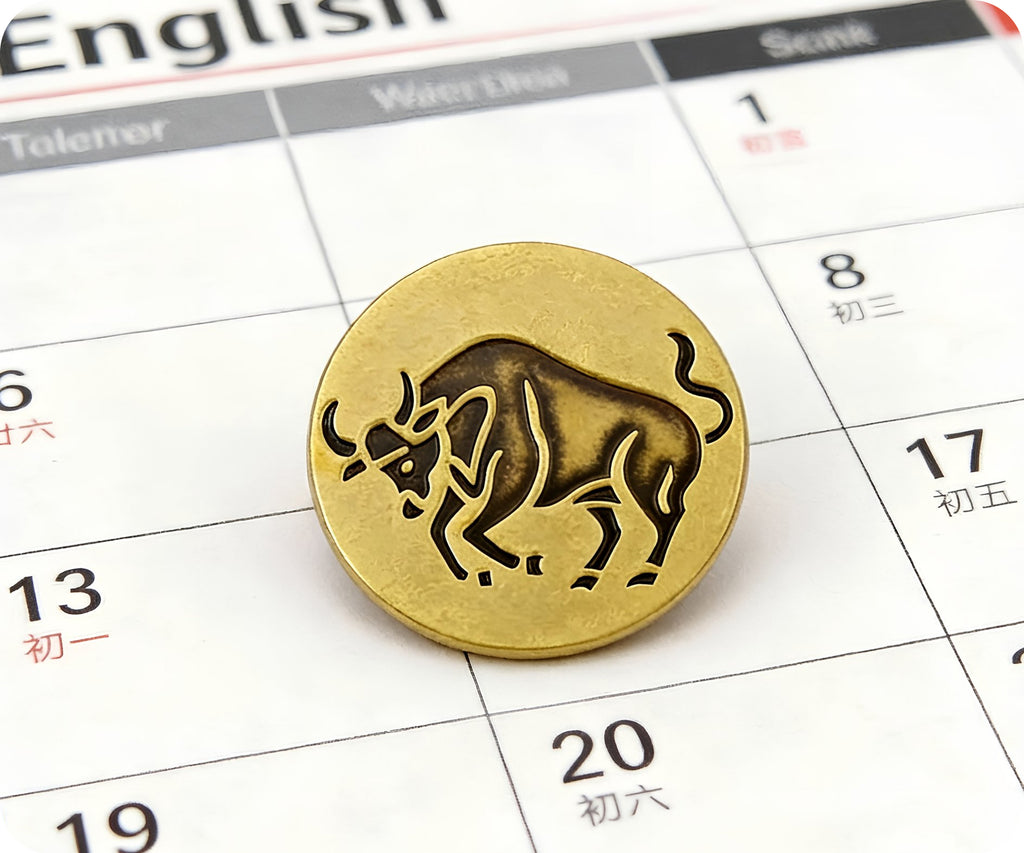 Taurus Zodiac Sign Pin Badge