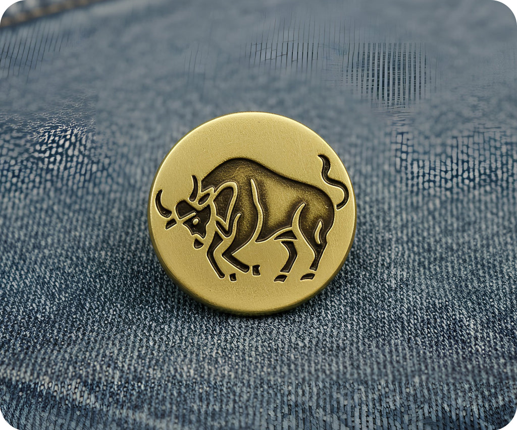 Taurus Zodiac Sign Pin Badge