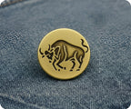 Taurus Zodiac Sign Pin Badge
