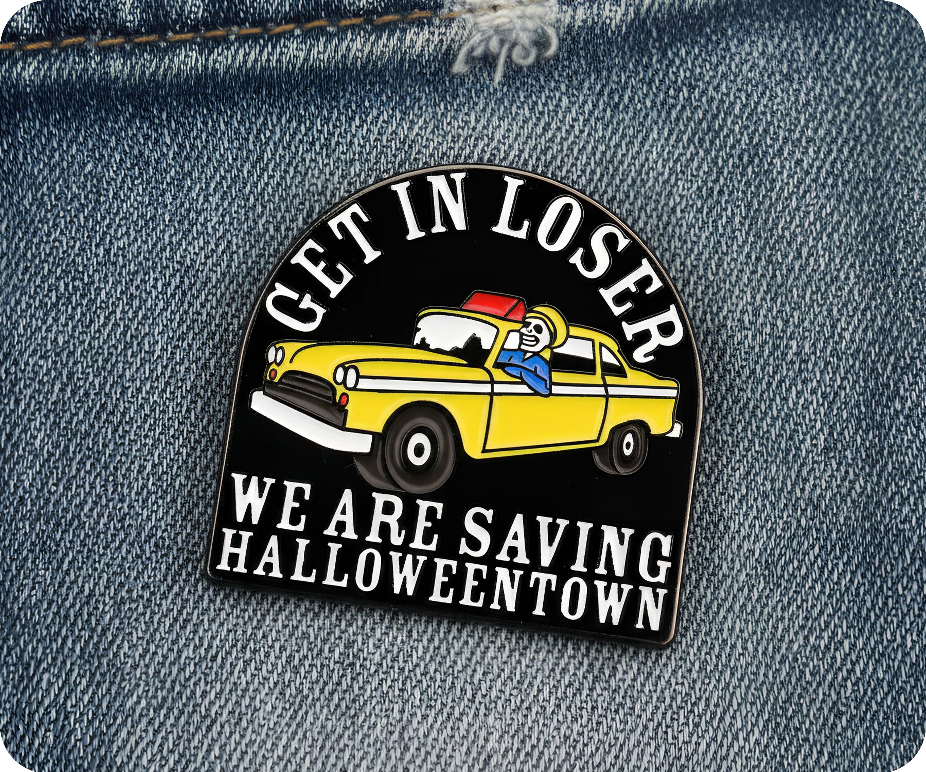 Inicia, perdedor, vamos a salvar la Ciudad de Halloween. Insignia de pin Imagen secundaria del producto