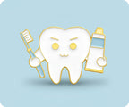 Pin de esmalte de dentista con diente de Bush y Pasta