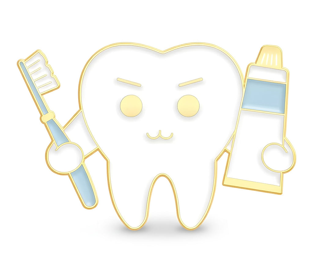 Pin de esmalte de dentista con diente de Bush y Pasta