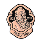 Lev Nikolayevich Tolstoy Portrait Pin Badge
