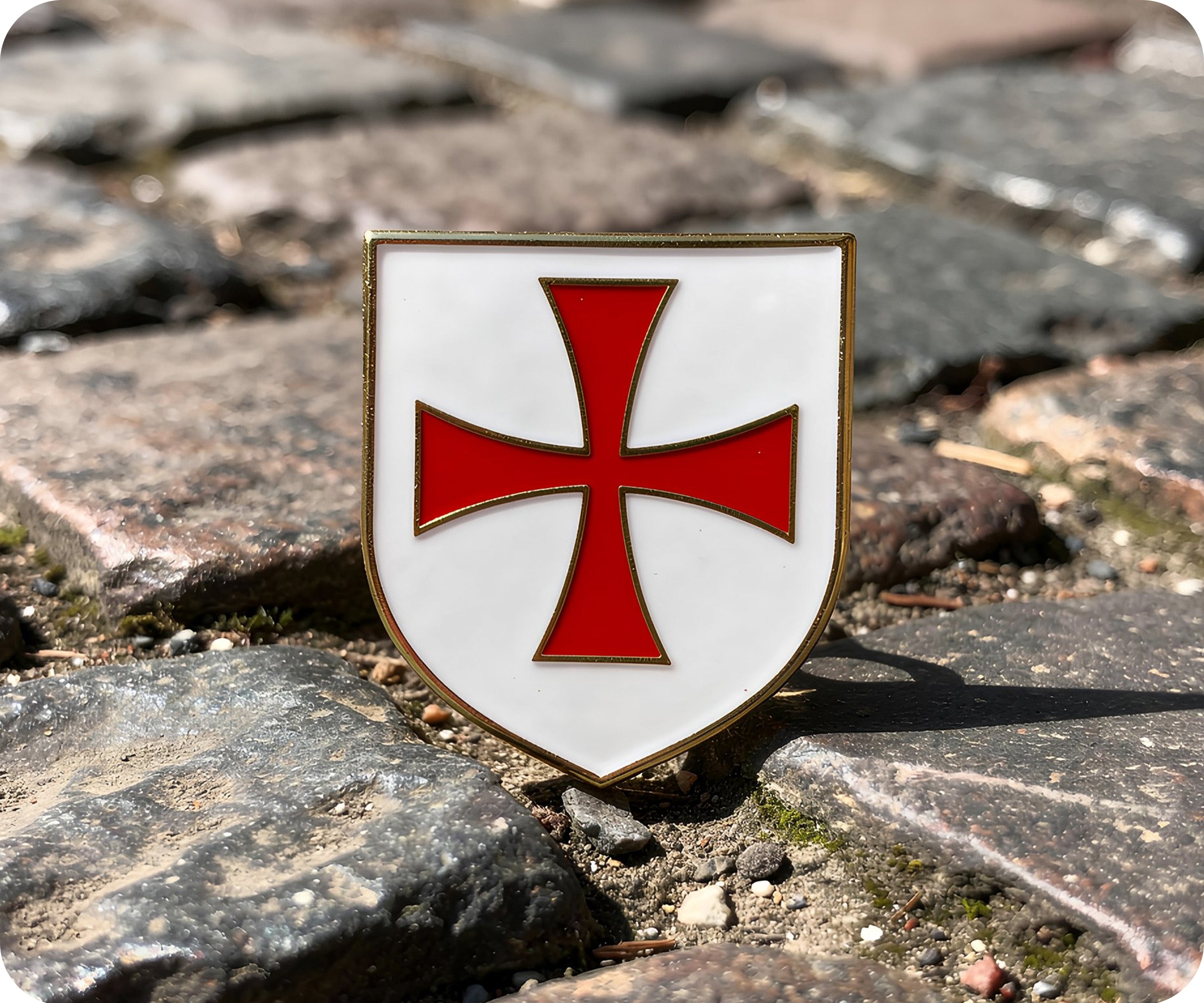 Knights Templar Free Masons Masonic Shield Pin Badge