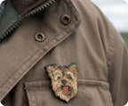 Yorkshire Terrier Scruffy Dog Pin Badge