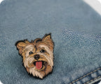 Yorkshire Terrier Scruffy Dog Pin Badge