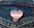 Transgender Love Heart Flag Pin Badge