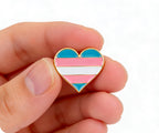 Transgender Love Heart Flag Pin Badge