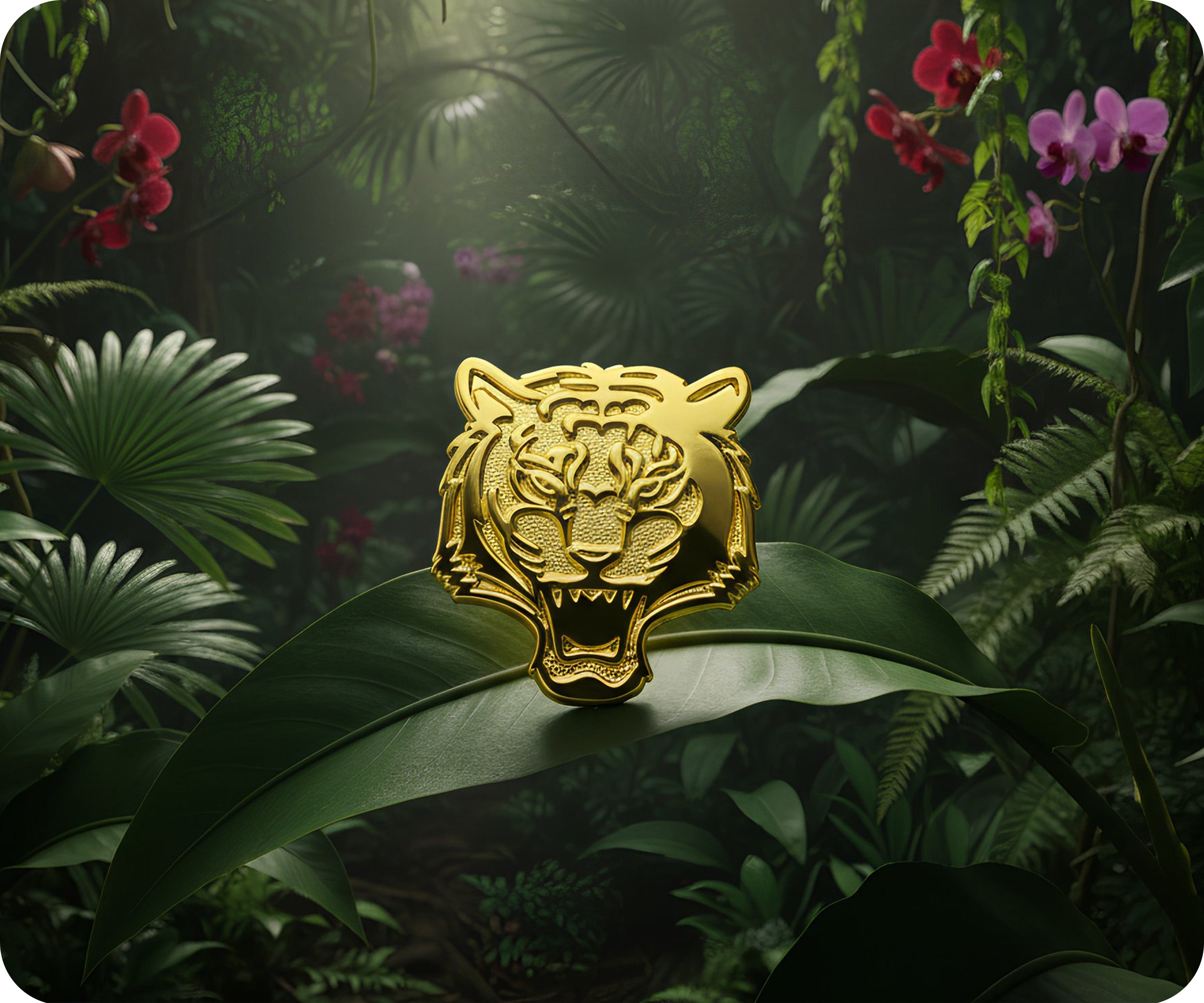 Golden Tiger Pin Badge