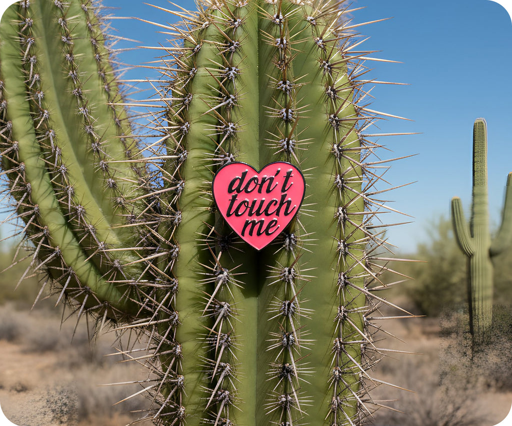 Don't Touch Me Love Heart Pin Badge