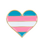 Transgender Love Heart Flag Pin Badge