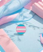 Transgender Pride Flag Round Enamel Lapel Pin Badge