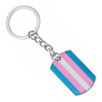 Progress Pride LGBTQI+ Flag Dog Tag Keyring | Metal Enamel