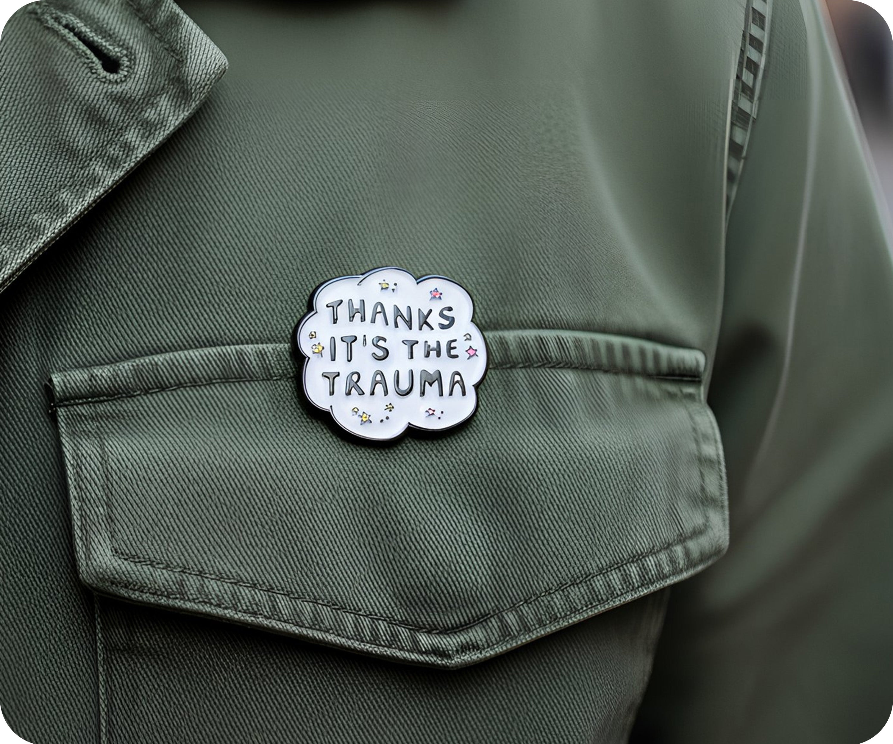 Gracias, es el pin de discurso divertido de trauma Imagen secundaria del producto