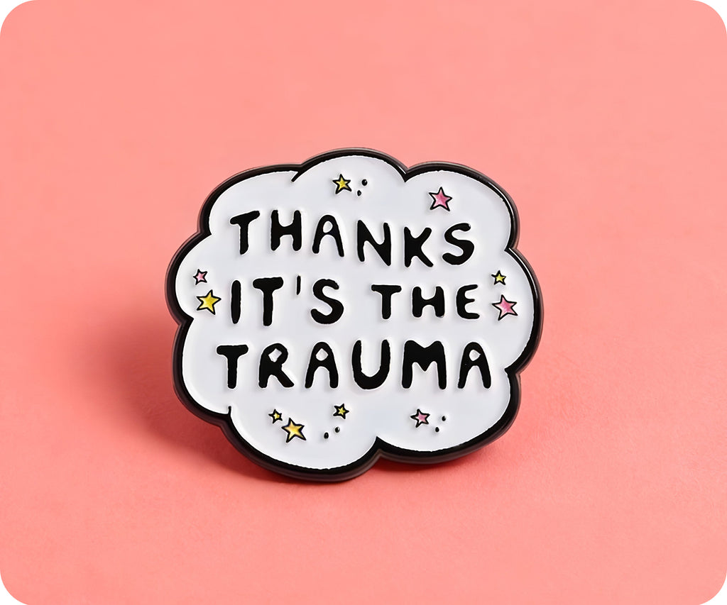 Gracias, es el pin de discurso divertido de trauma