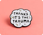 Gracias, es el pin de discurso divertido de trauma