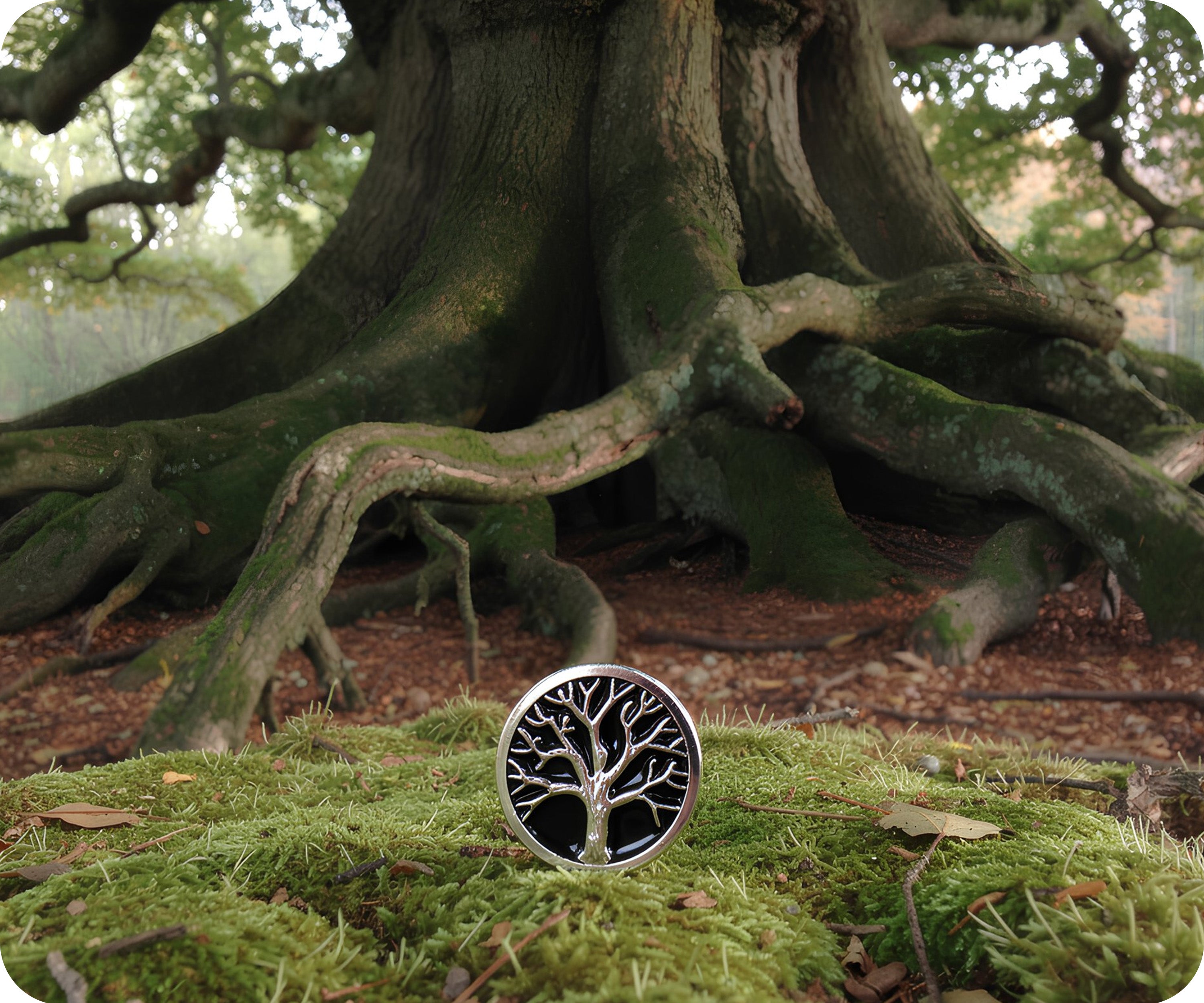 Silver Tree of Life Pin Badge