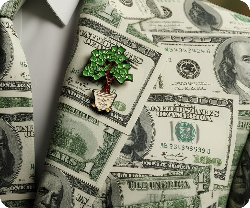 Dollar Money Tree Pin Badge