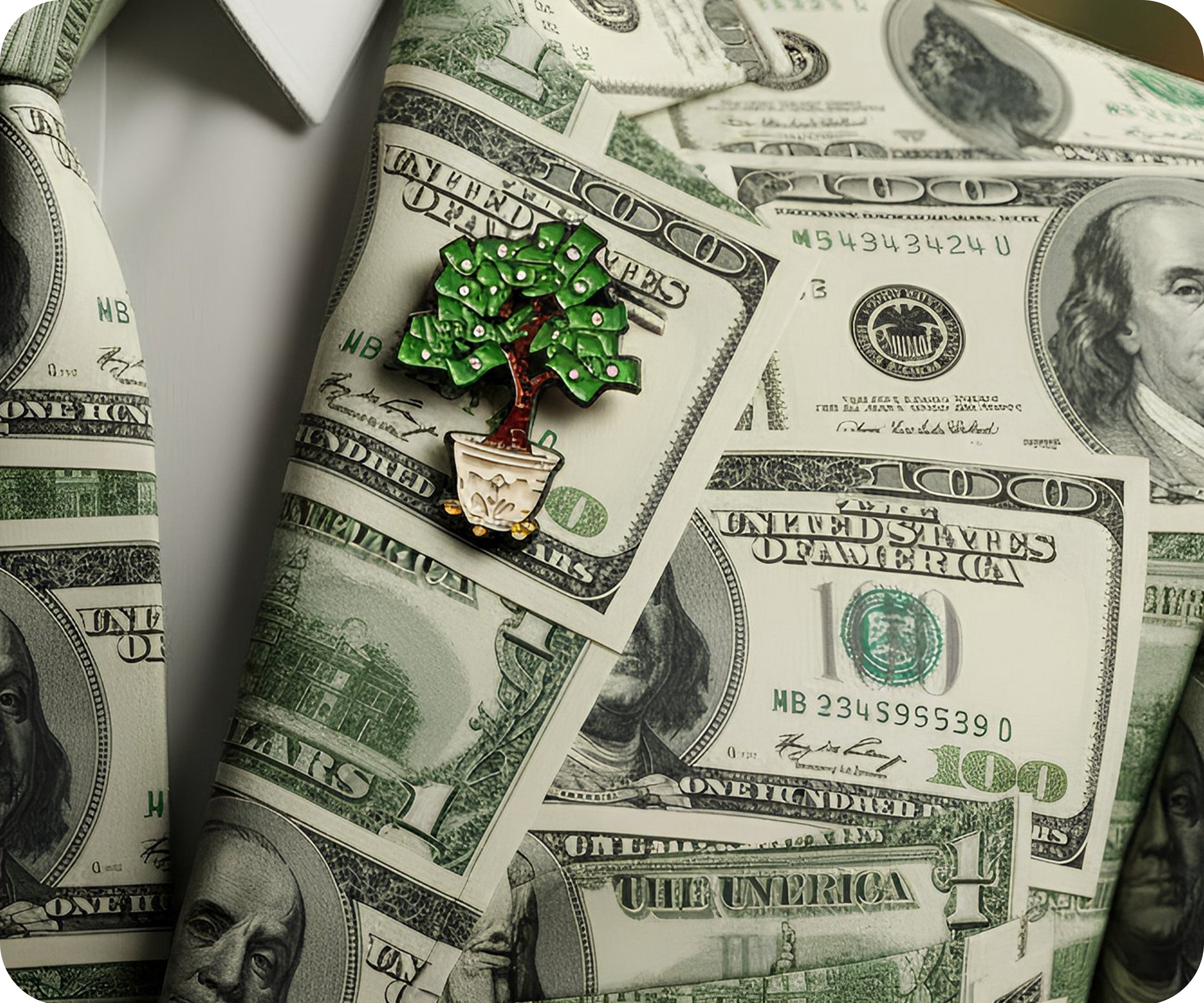 Dollar Money Tree Pin Badge