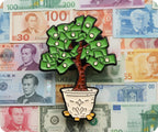 Dollar Money Tree Pin Badge