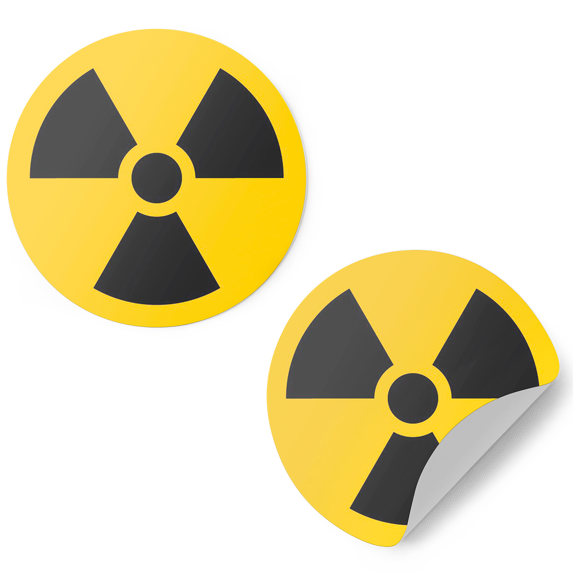 12 X Radiation Hazard Symbol Vinyl Round 5cm Stickers Main image
