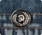 Trojan Helmet Round Pin Badge
