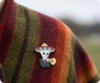 Mariachi Mexican Skeleton Trumpet Pin Badge