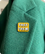They Them Pronoun Enamel Pin Badge