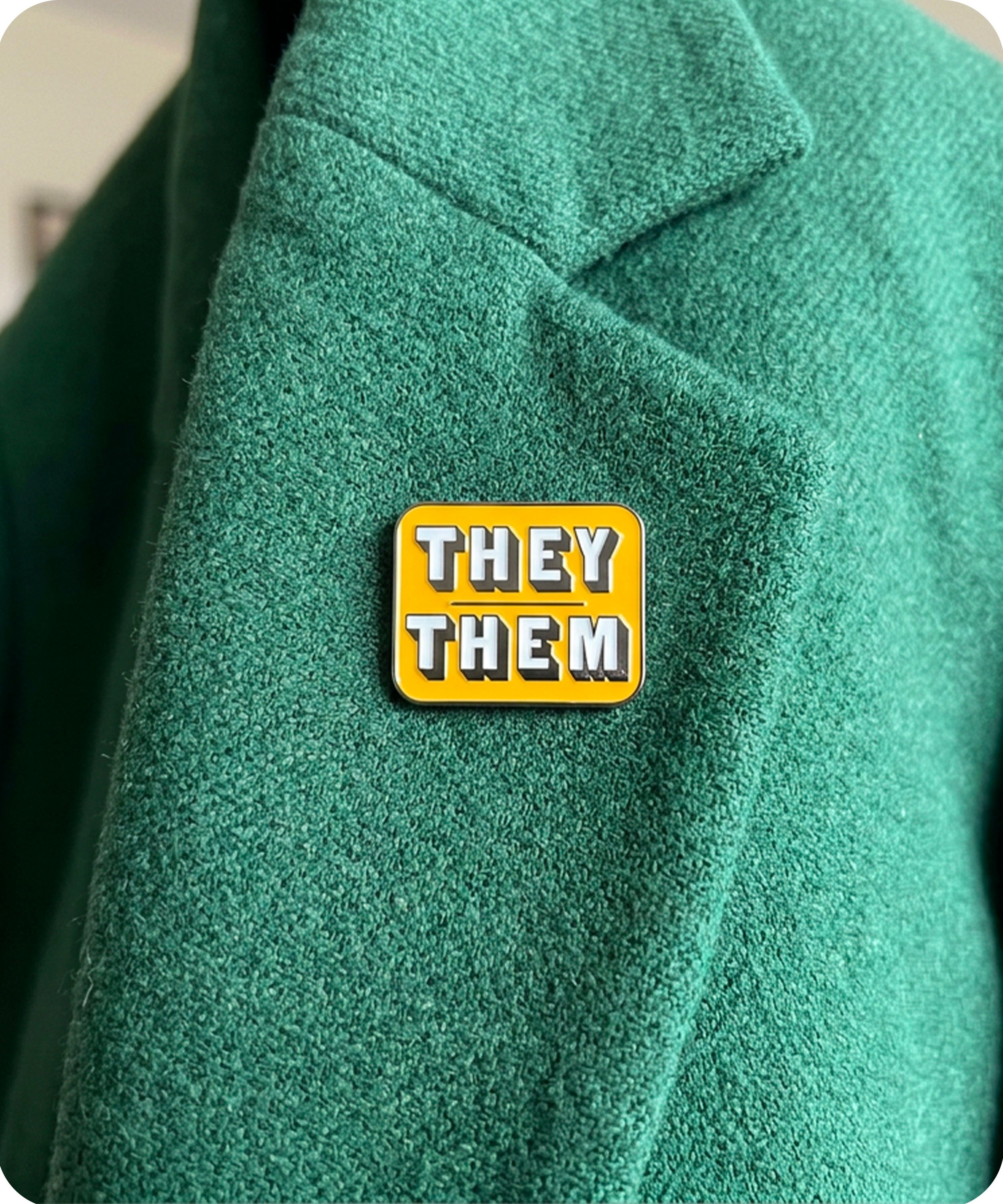 They Them Pronoun Enamel Pin Badge