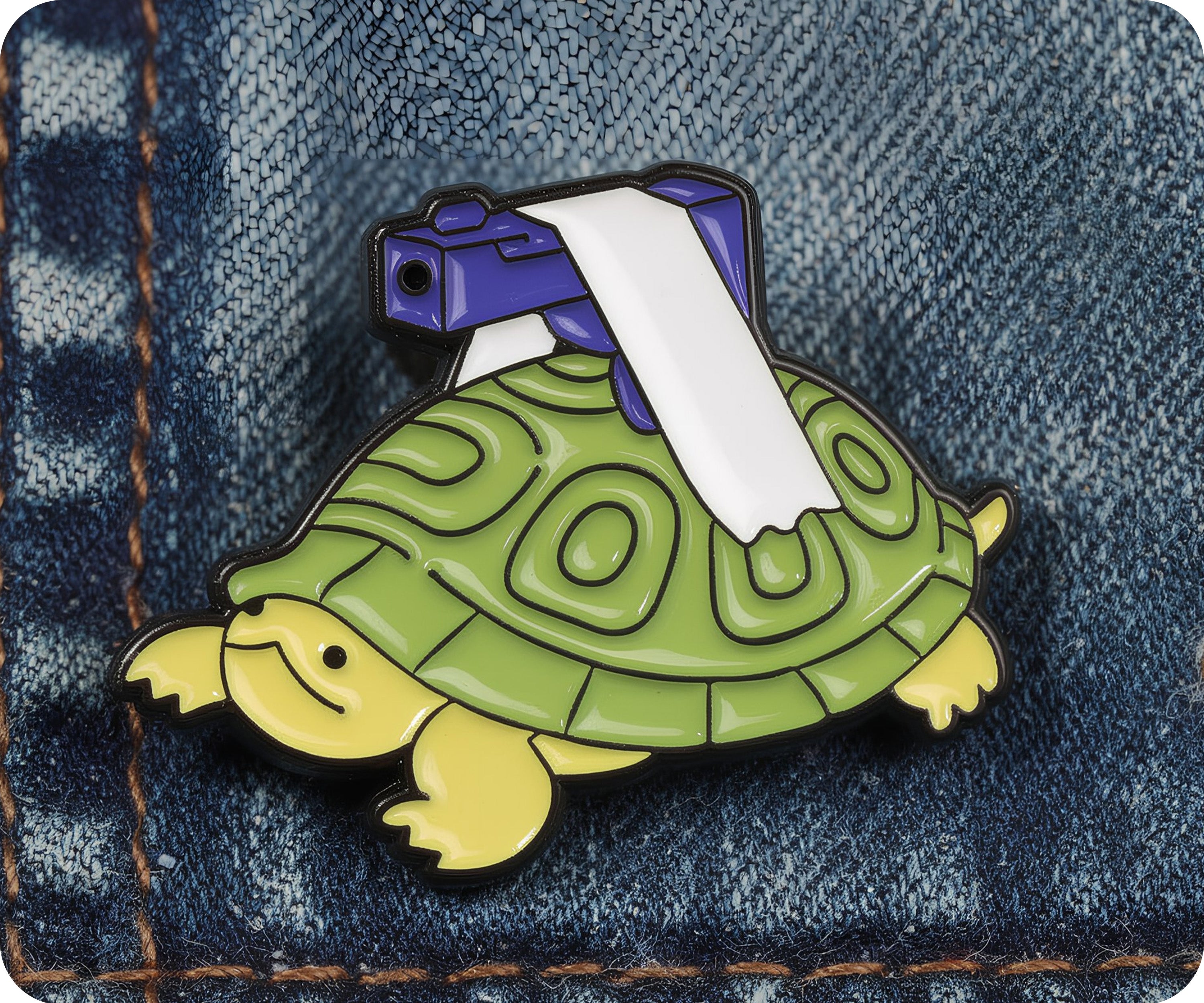 Pin con forma de Tortuga y Pistola Imagen secundaria del producto