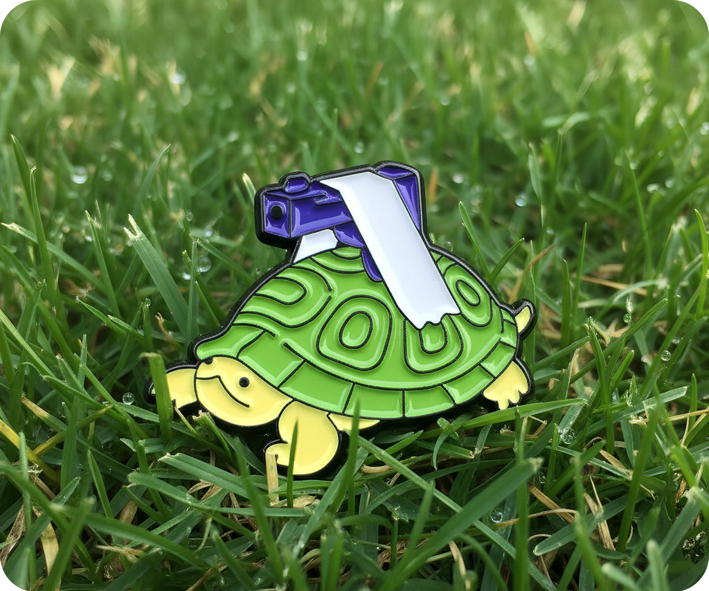 Turtle & Pistol Pin Badge