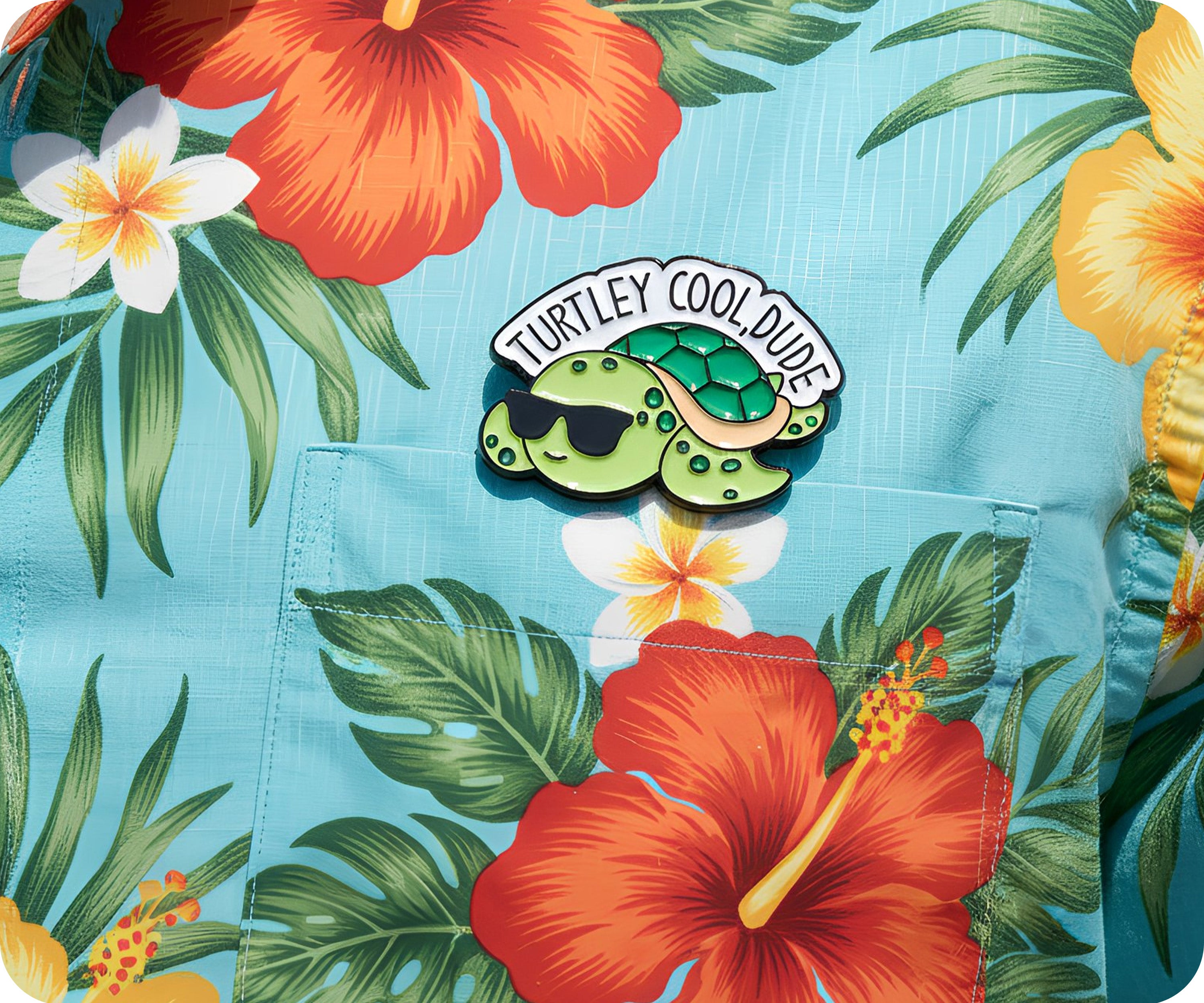Insignia de pin de tortuga "Tipo genial" Imagen secundaria del producto