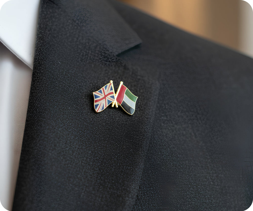 United Kingdom UK & United Arab Emirates UAE Friendship Pin Badge