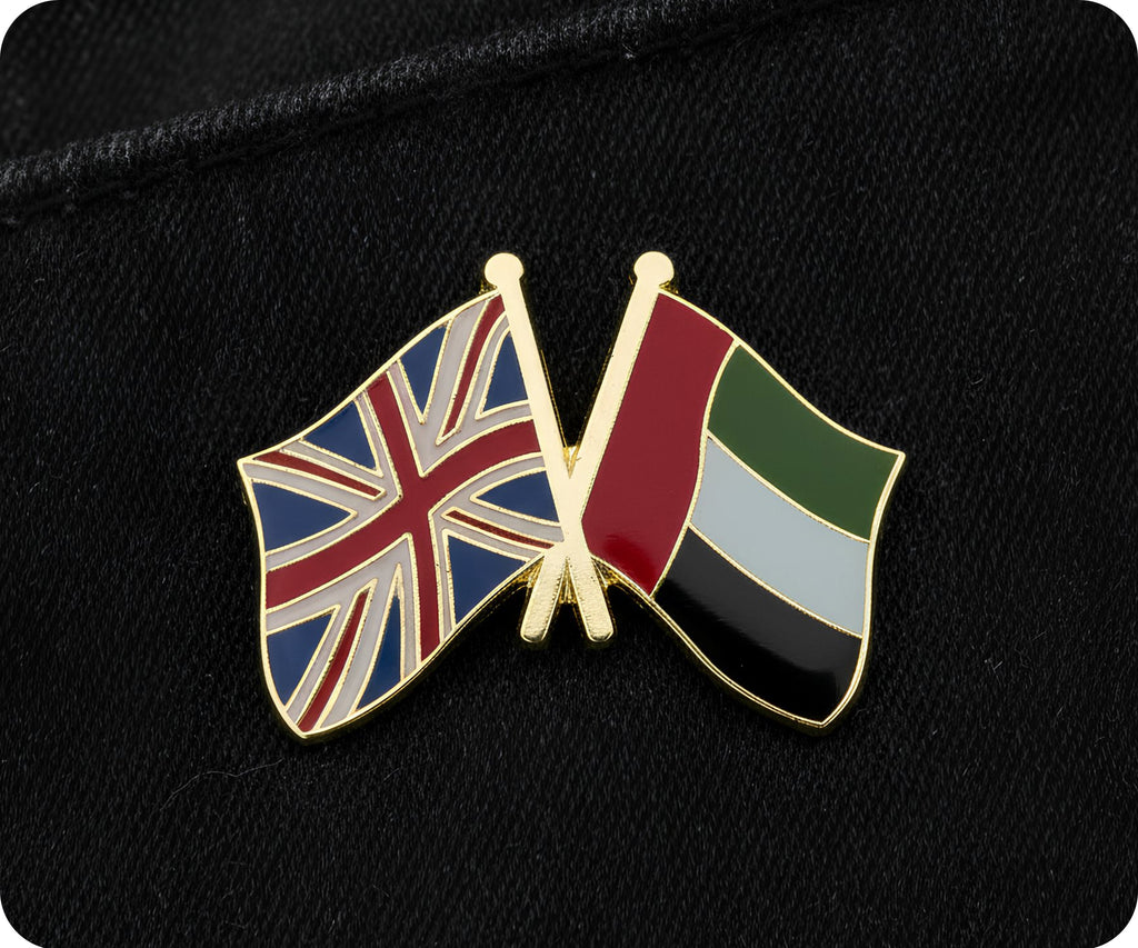 United Kingdom UK & United Arab Emirates UAE Friendship Pin Badge