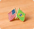 United States & Brazil Friendship Pin Badge