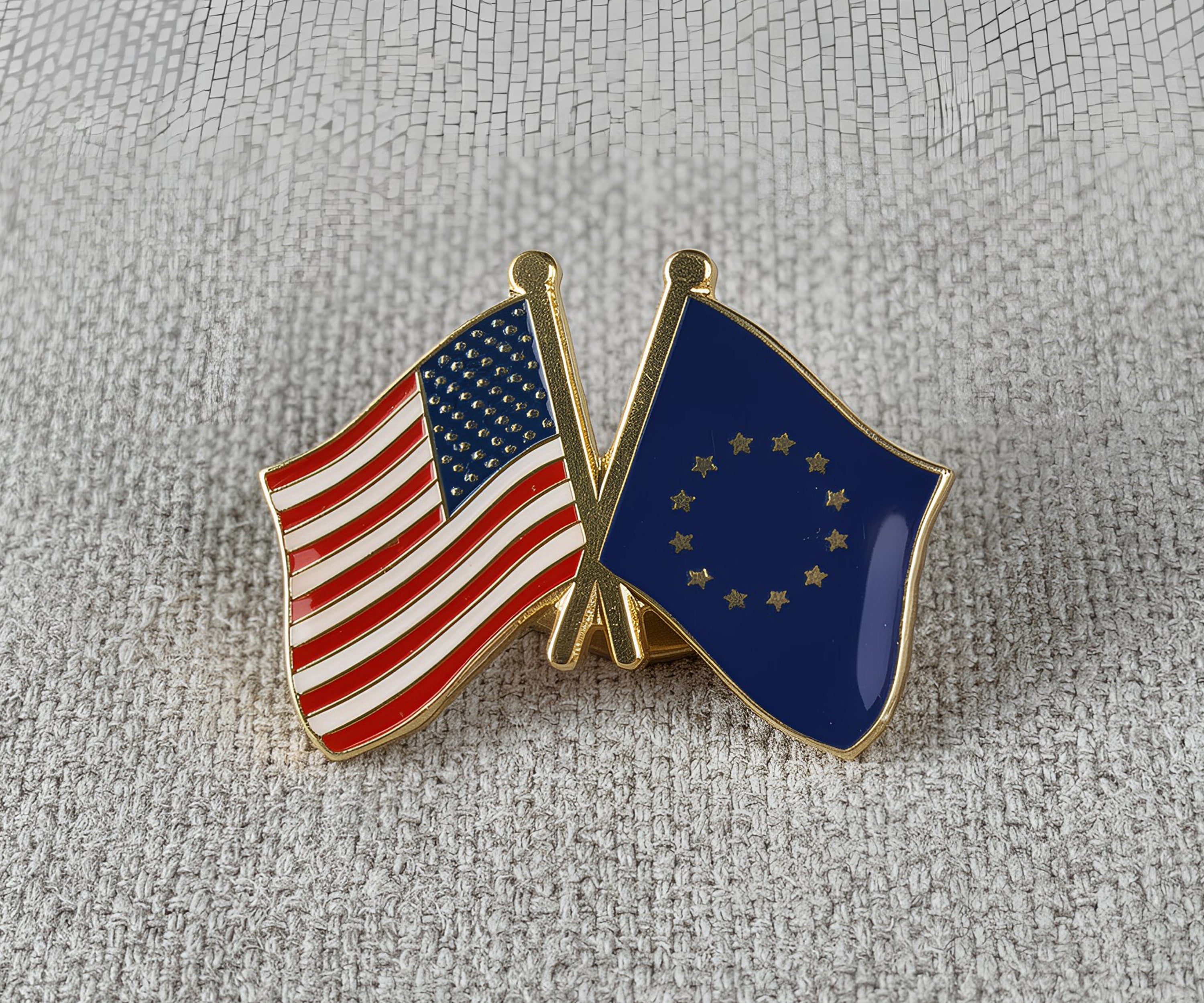 United States & European Union Friendship Pin Badge