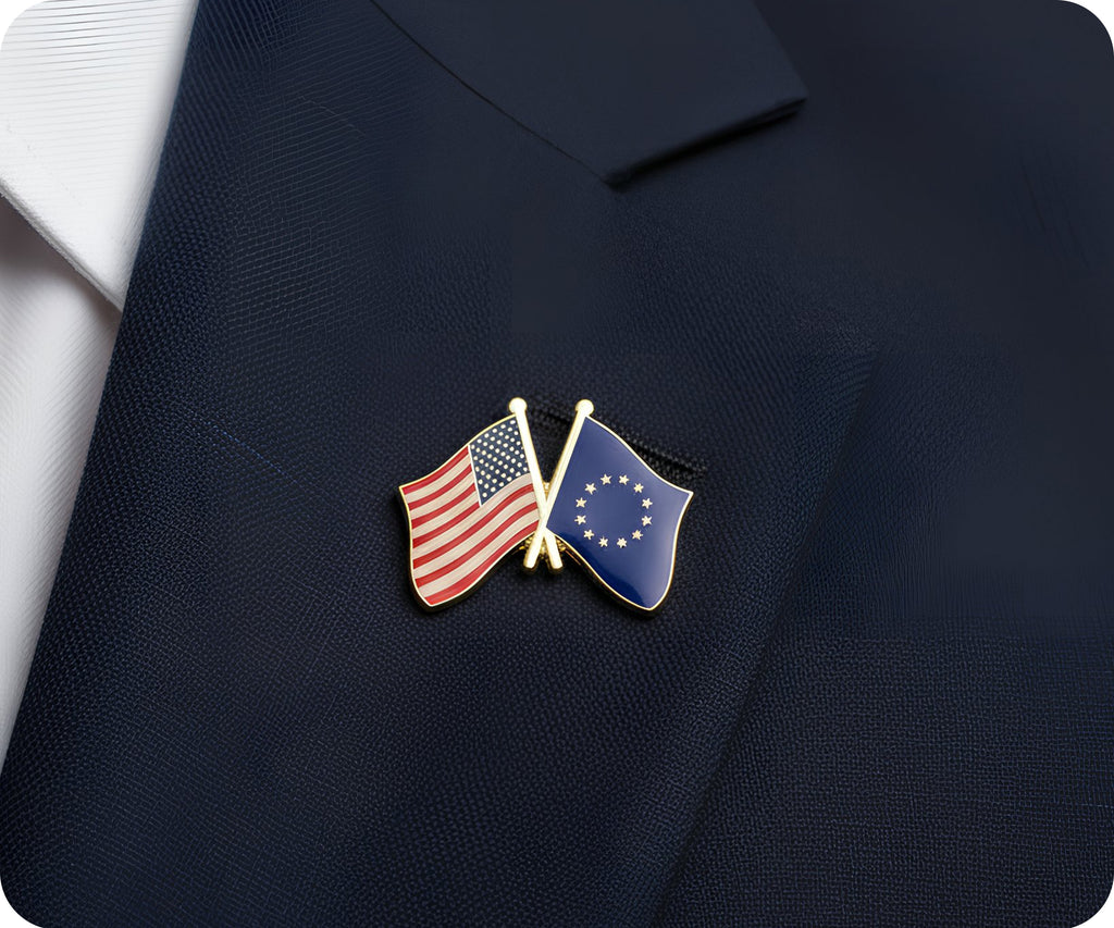 United States & European Union Friendship Pin Badge