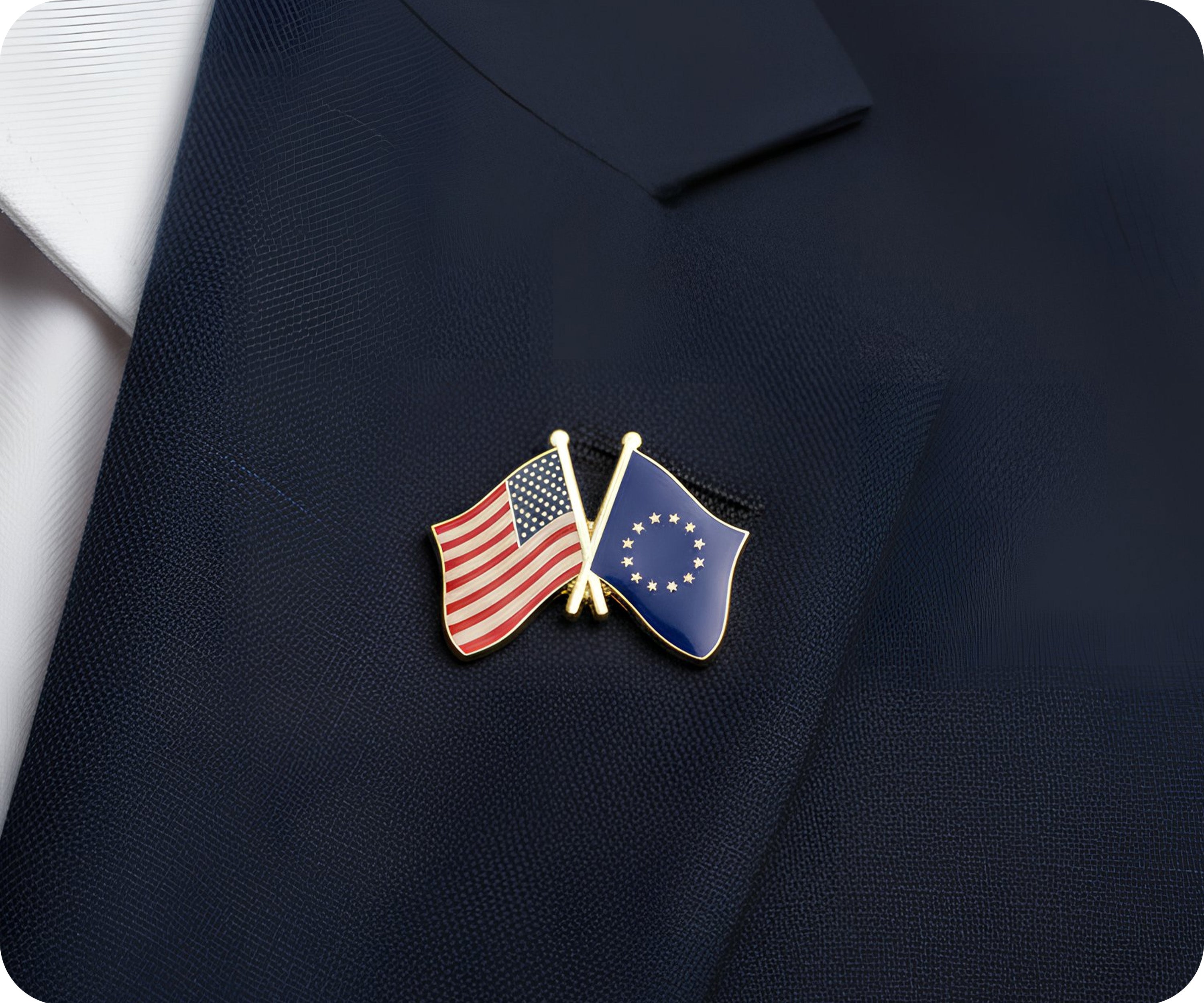 United States & European Union Friendship Pin Badge