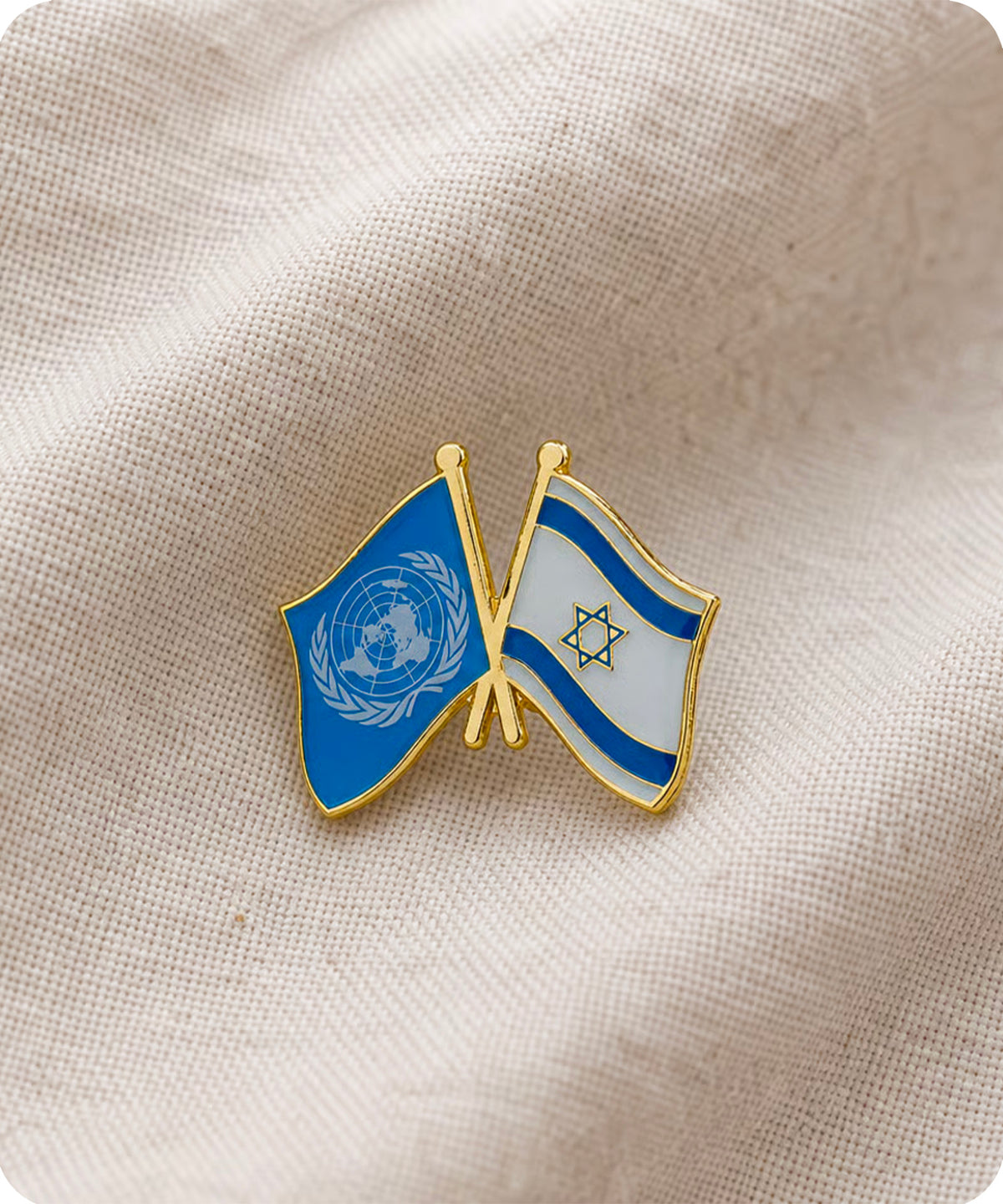 United Nations & Israel Friendship Pin Badge