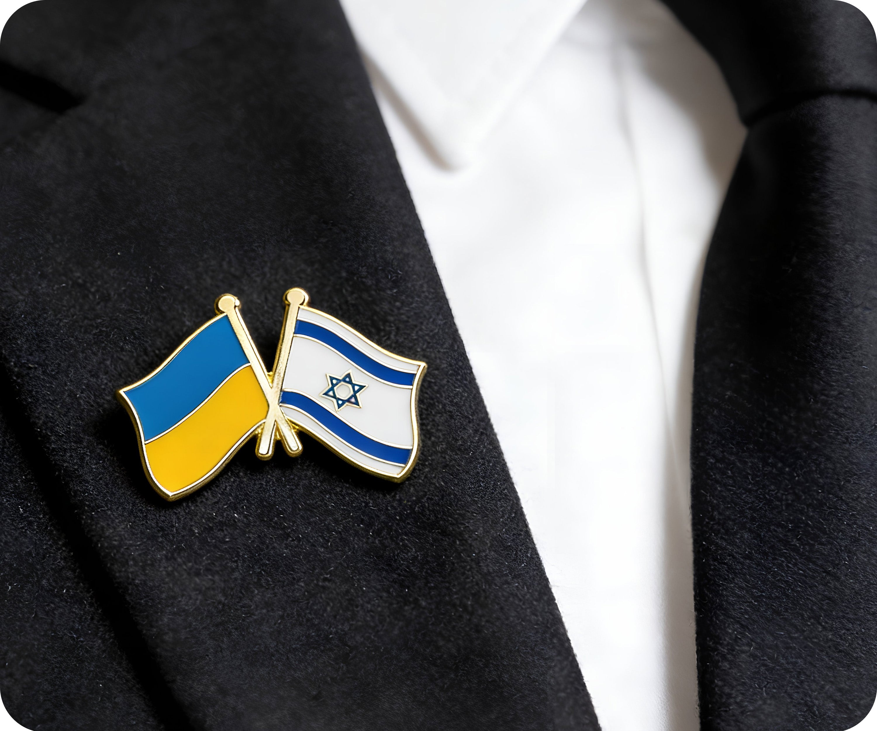 Ukraine & Israel Friendship Pin Badge