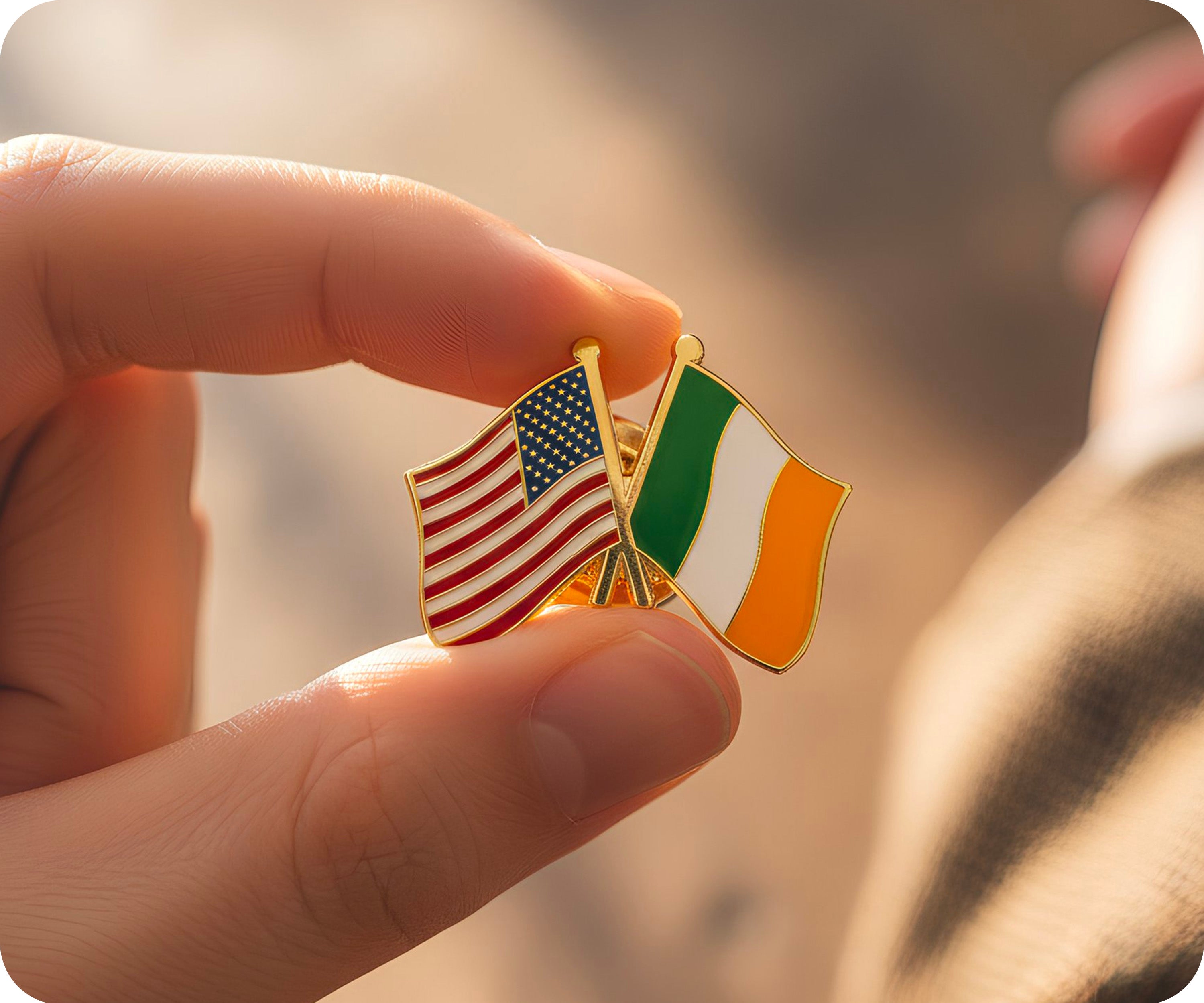 USA & Ireland Friendship Pin Badge
