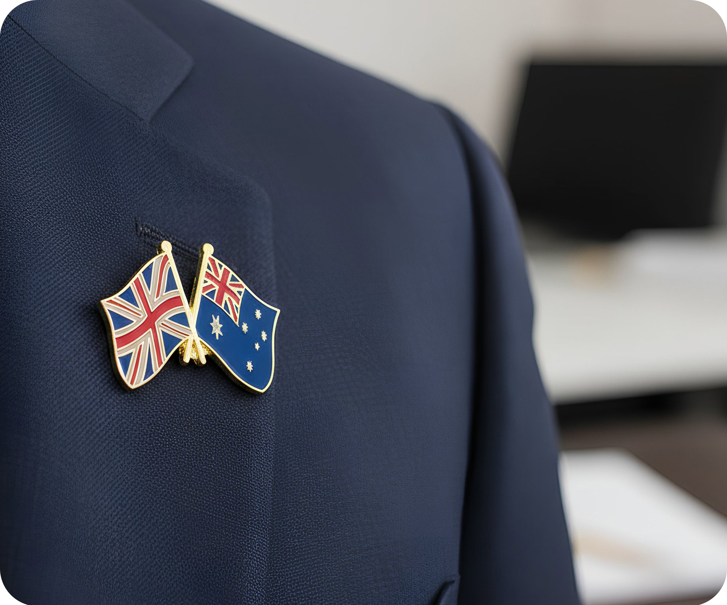 Pin de amistad entre el Reino Unido y Australia Imagen secundaria del producto