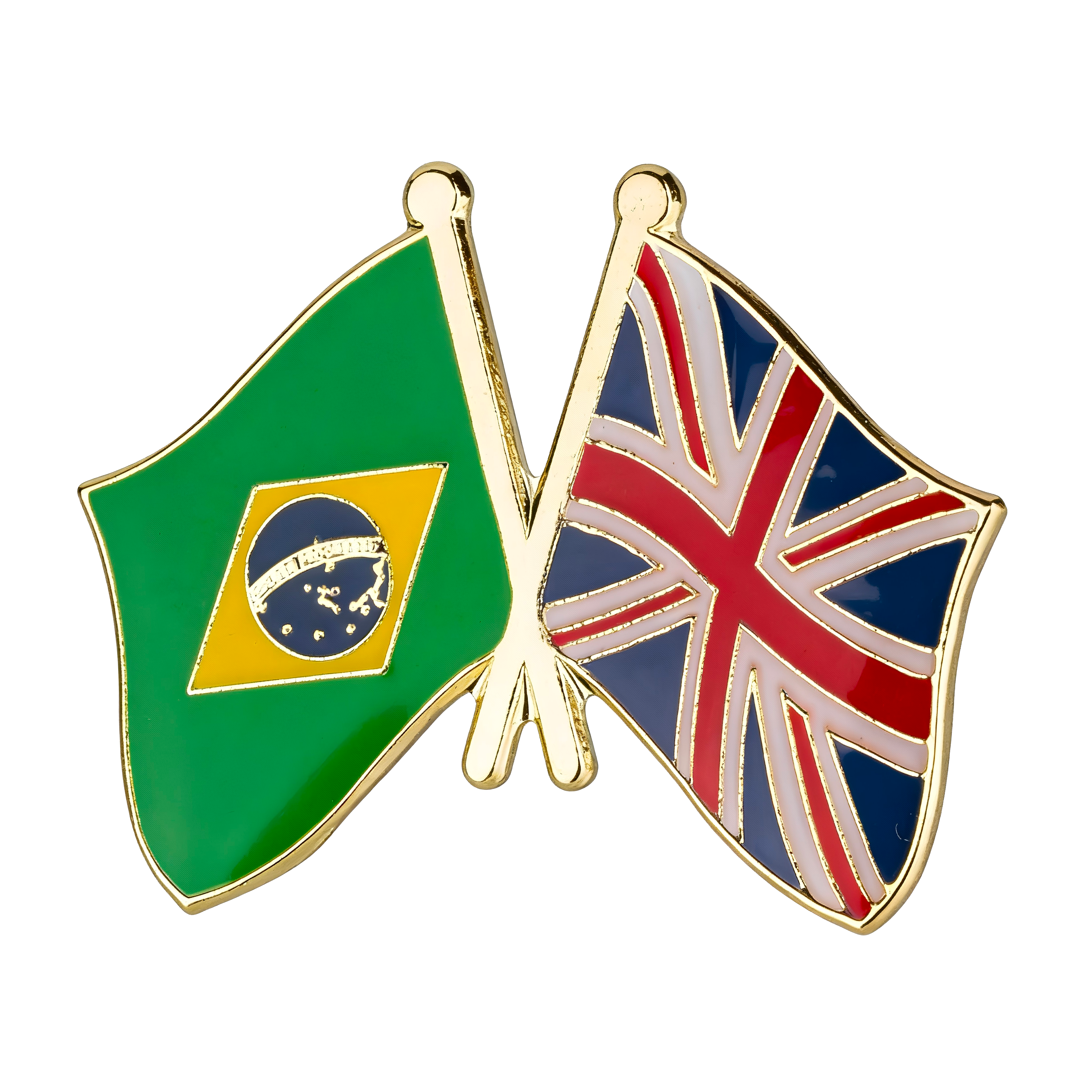 Brazil & United Kingdom (Union Jack) Friendship Pin Badge
