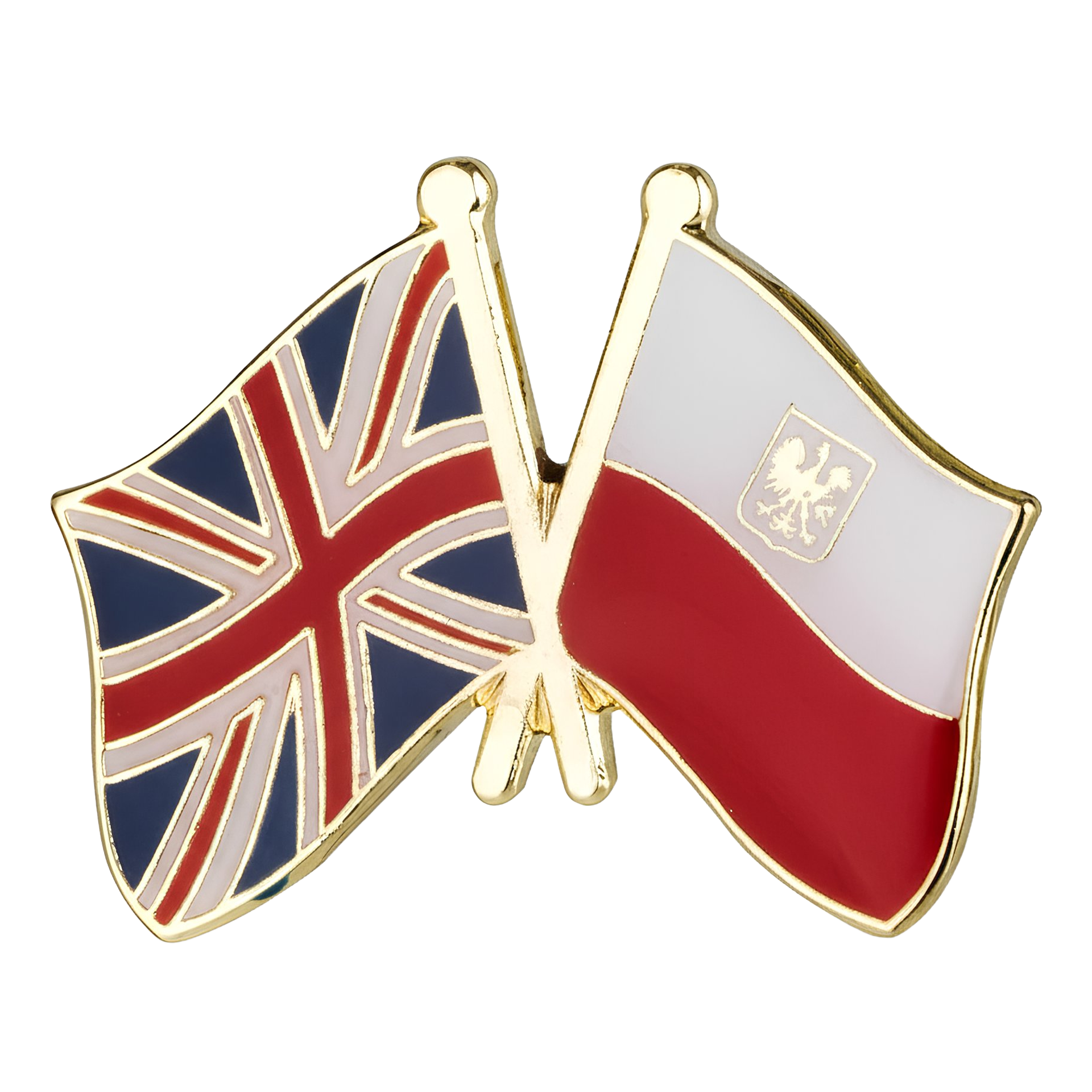 Pin de amistad con escudo naval de Reino Unido y Polonia Imagen principal del producto