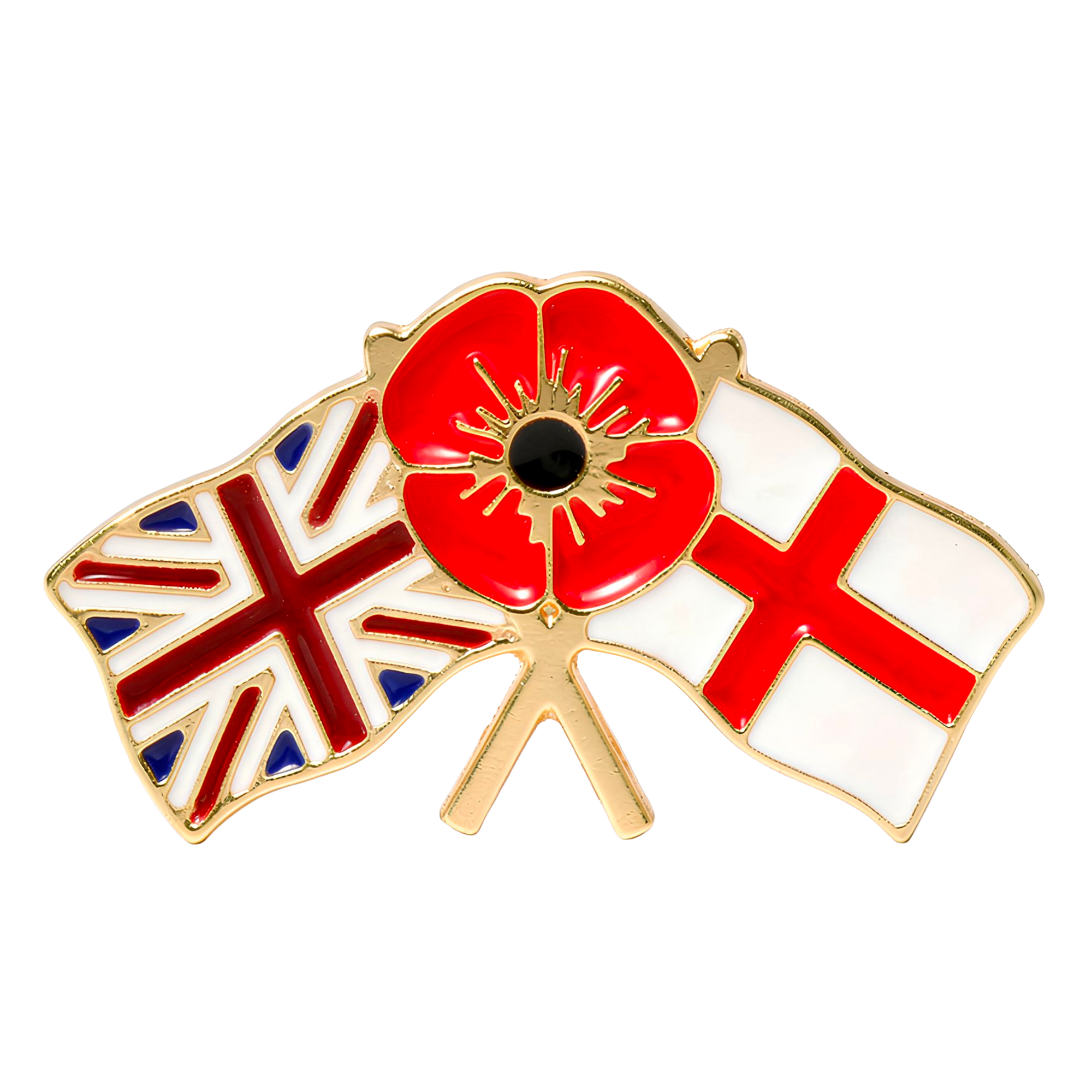 Insignia de pin con la bandera del Reino Unido e Inglaterra amapola Imagen principal del producto